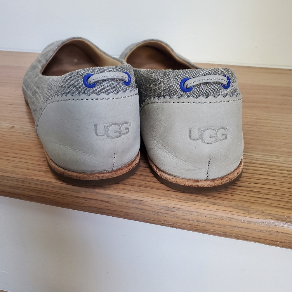 UGG Gray Canvas and Leather Flats - Picture 3 of 12